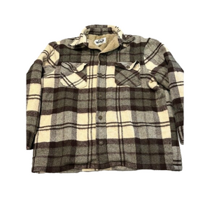 60s 70s VTG Woolrich Sheep Label Jacket Plaid Chore Barn Mens  M-L Tall 26044